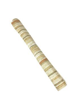 Vintage Striped Vinyl Wallpaper Remnant Roll Textured Brown Orange 70s Remnant